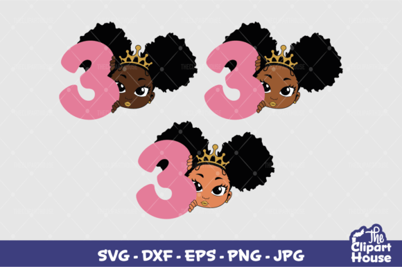 3rd Birthday Girl Peek Graphics for Crafts