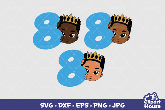 8th Birthday Boy Peek Graphics for Crafts