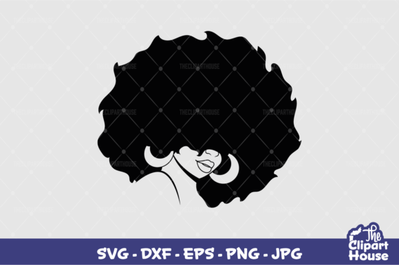 Afro Face Silhouette Graphics for Crafts