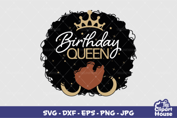 Birthday Afro Queen Graphics for Crafts