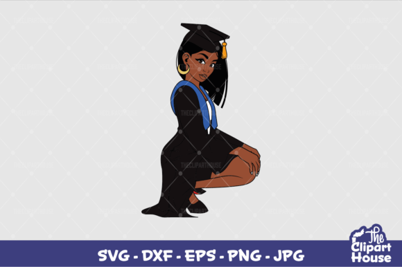 Black Woman Graduation 2 Graphics for Crafts