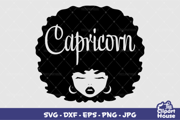 Capricorn Afro Woman Graphics for Crafts