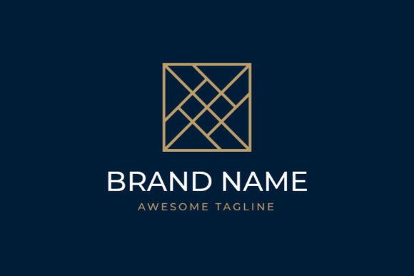 Gold Expensive Square Logo Template for Modern Branding