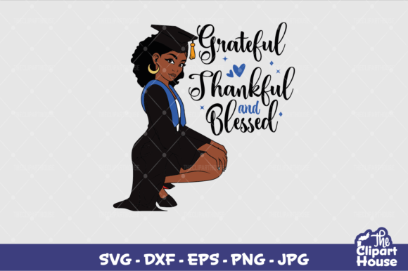 Grateful Graduation Black Woman Graphics for Crafts