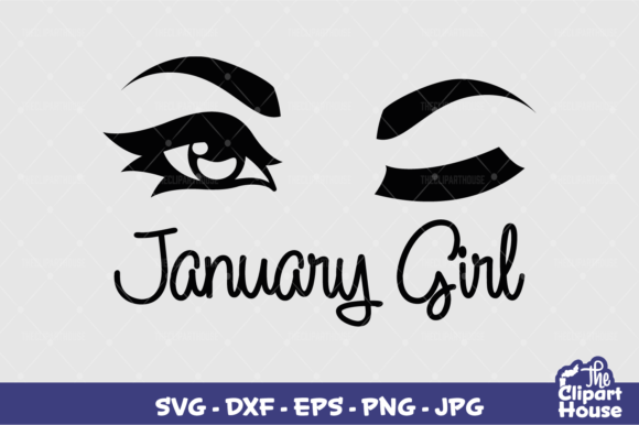 January Girl Graphics for Crafts