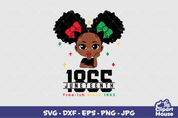 Juneteenth 1865 Black Girl Graphics for Crafts and Editorial Design