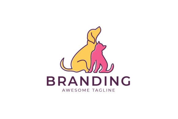 Minimalist Dog Cat Logo Template