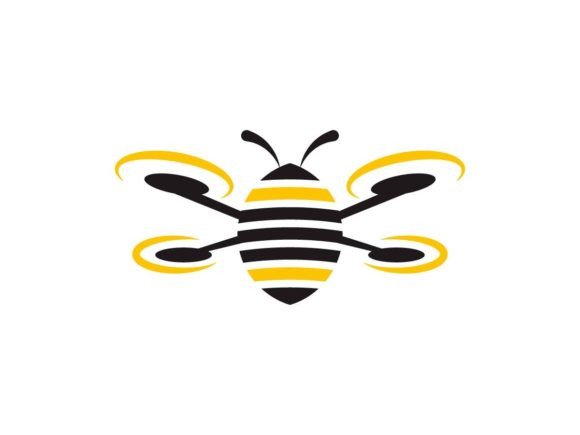Modern Bee UFO Logo Template Graphics