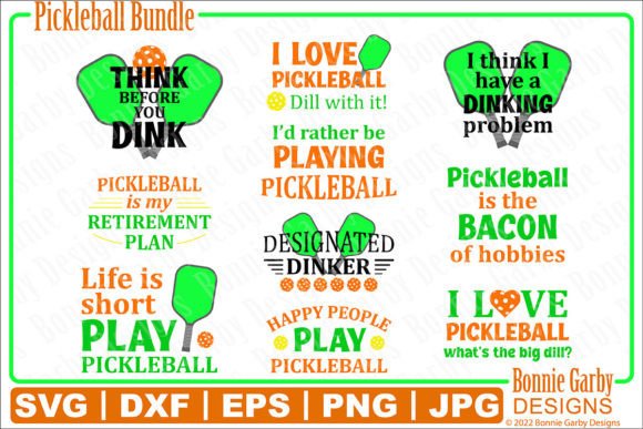 Pickleball SVG Bundle - Clip Art for Graphics and T-Shirt Designs