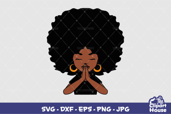 Praying Black Woman Graphics for Crafts