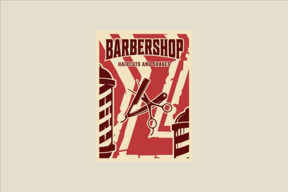 Razor and Scissor Barber Shop Vintage Graphics