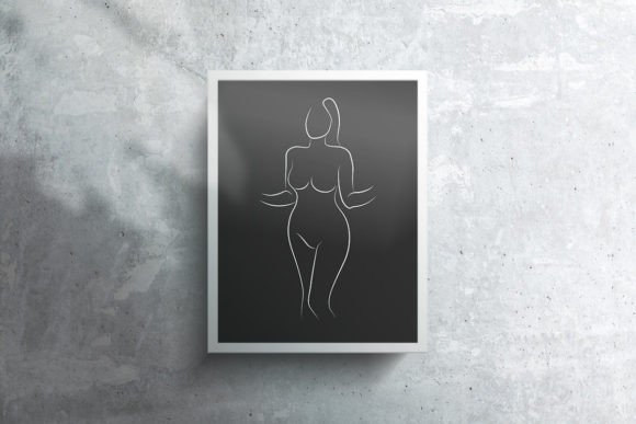 Sexy Woman Pose Line Art Graphics