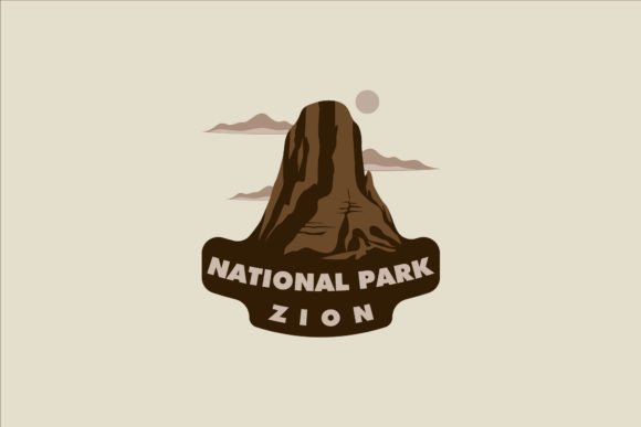 Zion National Park Logo Vintage Vector Graphics